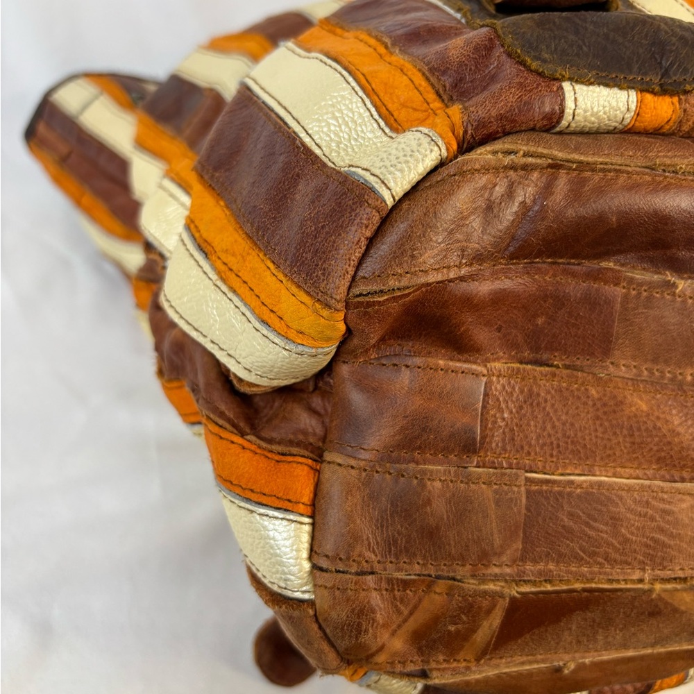 Anthropologies “De.De” Patchwork Orange/Brown/Whi… - image 8